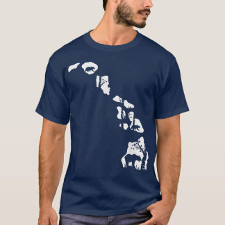 Brown Grizzly Bear Hunting - HAWAII map Hunter T-Shirt