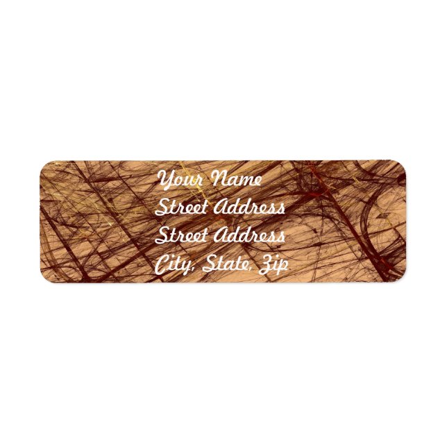 Brown Grun Abstract Fractal Return Address Sticker (Front)