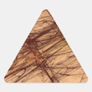 Brown Grunge Abstract Fractal Triangle Sticker