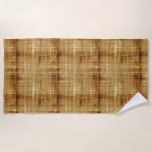 Brown Grunge Beach Towel