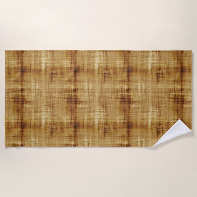 Brown Grunge Beach Towel (Front)