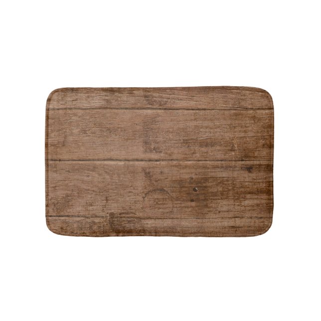 Brown Grunge Wood Texture Bath Mats (Front)