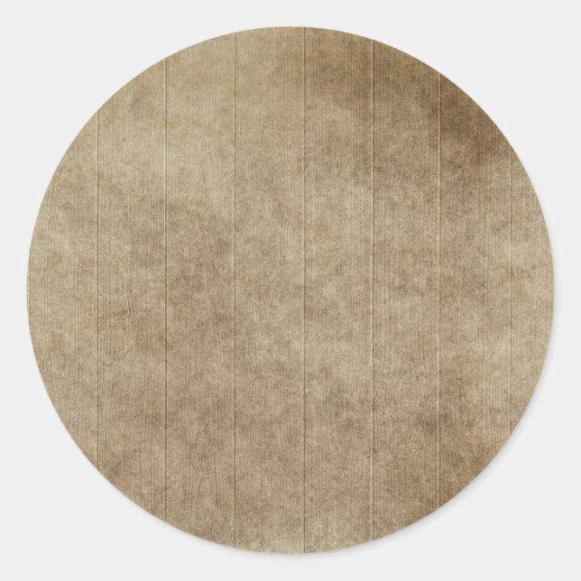 Brown Grungy Wood Classic Round Sticker (Front)