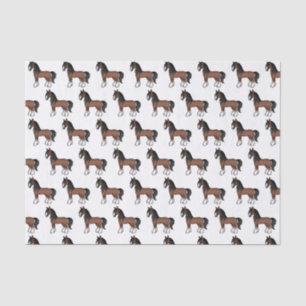 Brown Gypsy Vanner Clydesdale Shire Horse Pattern Tissue Paper