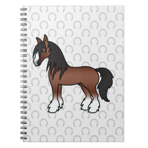 Brown Gypsy Vanner / Shire / Clydesdale Horse Notebook