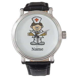 Brown Hair Male Nurse Watch Customise It!
