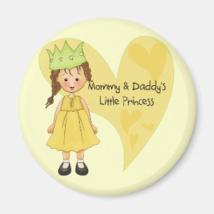 Brown Hair Mummy and Daddy's Princess Magnet