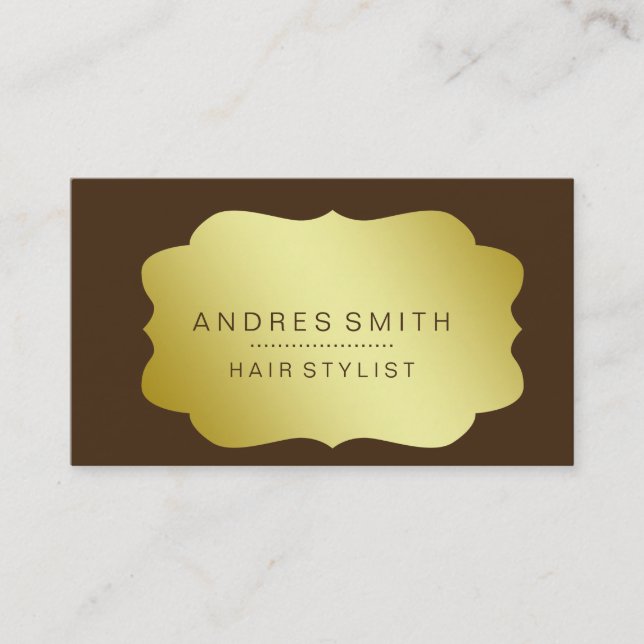Brown Hair Stylist Business Card (Front)