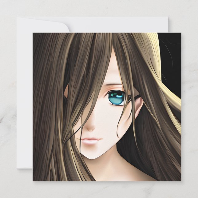Brown Haired Blue Eyed Anime Girl (Front)