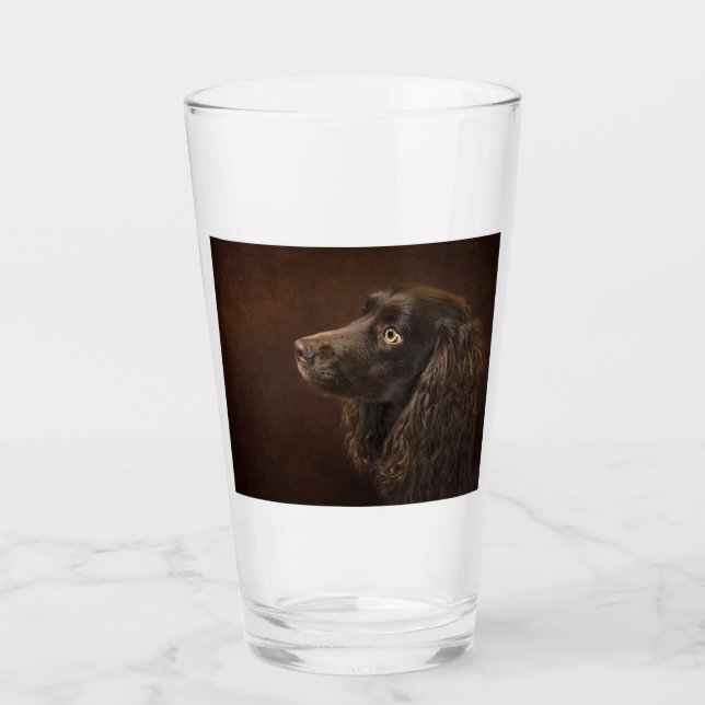 Brown-Haired Dog Glass (Front)