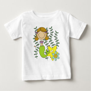 Brown Haired Mermaid Baby T-Shirt