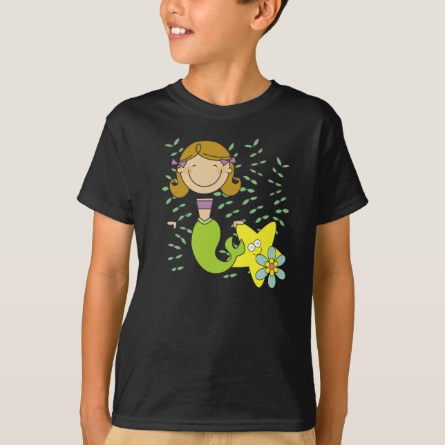 Brown Haired Mermaid T-Shirt (Front)