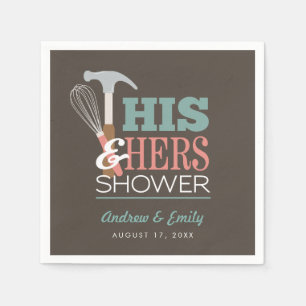 Brown Hammer Whisk Handy Couple Shower Napkin
