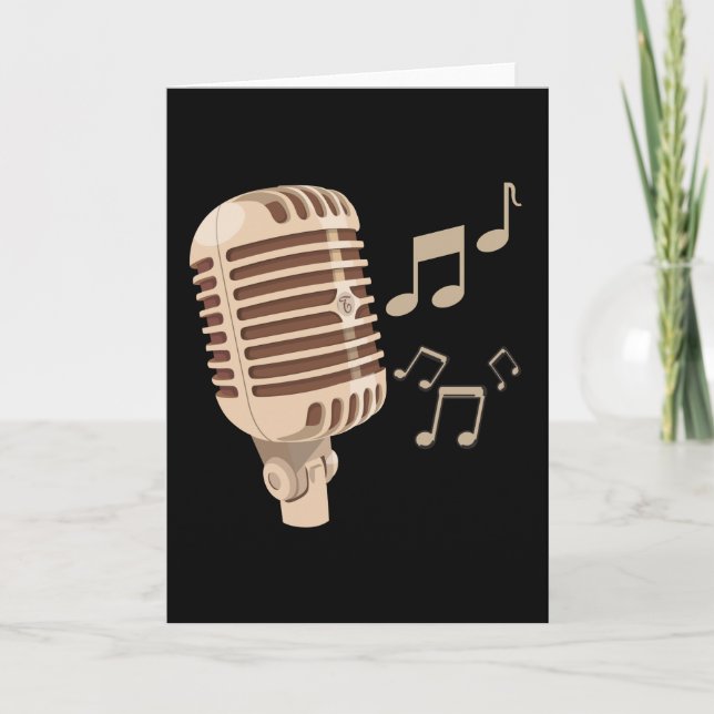 Brown hand drawn microphone musical notes (Front)