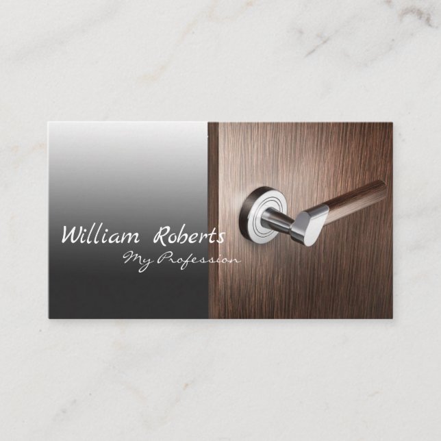 Brown Handle Door Visiting Card Design (Front)