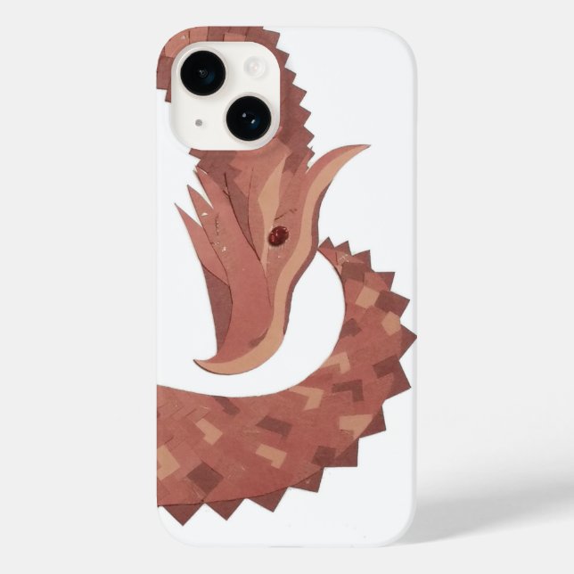 Brown heart dragon on white Case-Mate iPhone case (Back)