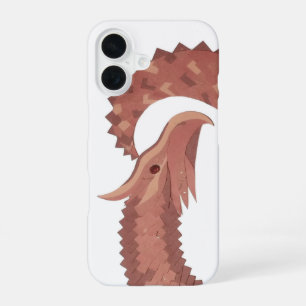 Brown heart dragon on white iPhone 16 case