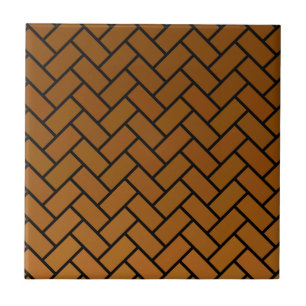 Brown Herringbone Bricks Tile