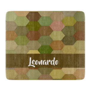 Brown hexagon paved cutting board