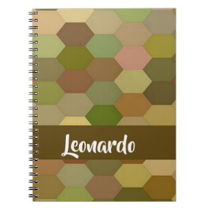 Brown hexagon paved notebook