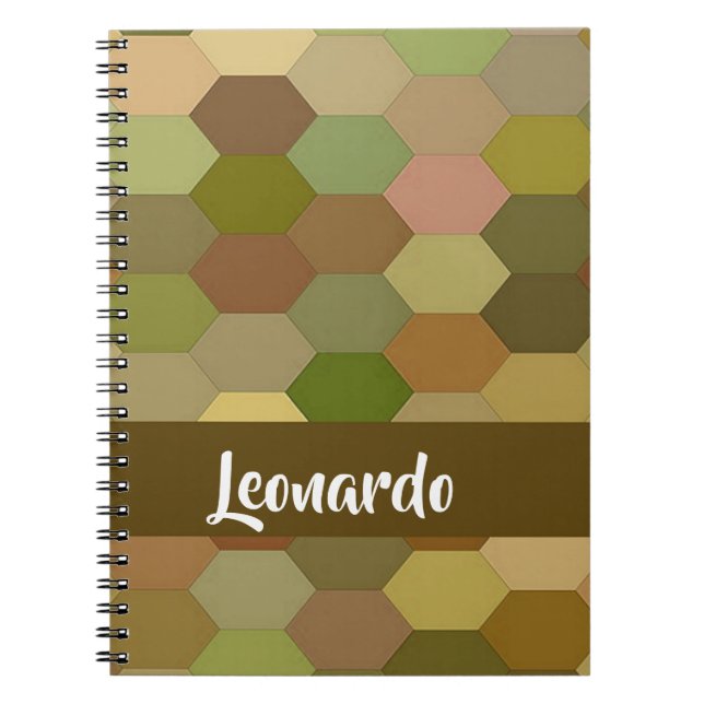 Brown hexagon paved notebook (Front)