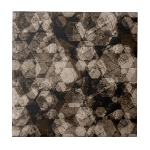 Brown hexagons. ceramic tile