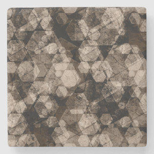 Brown hexagons. stone coaster