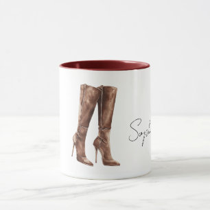 Brown High Heel Boots Mug