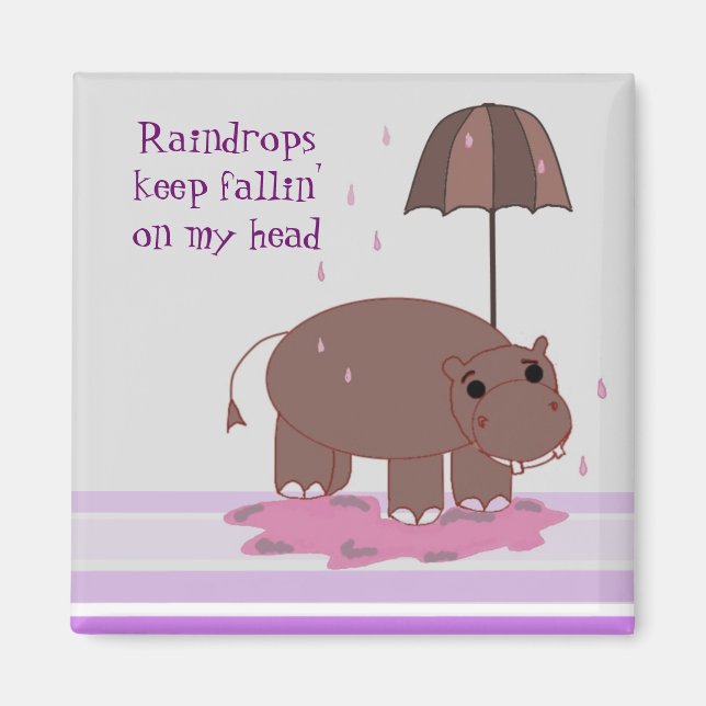 Brown Hippopotamus Magnet (Front)