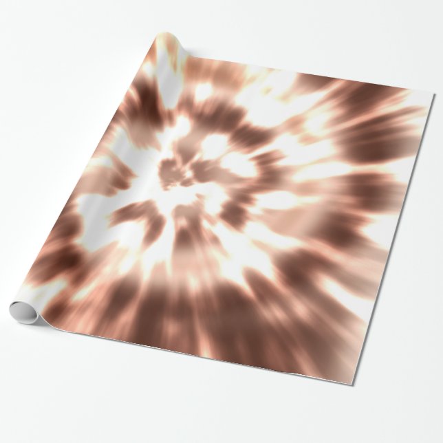 Brown Hippy Peace Retro Tie Dye Colourful Boho Wrapping Paper (Unrolled)