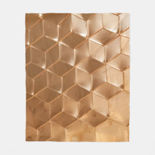 Brown honeycomb panel fleece blanket