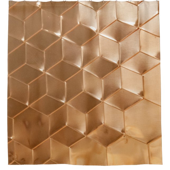 Brown honeycomb panel shower curtain (Front)