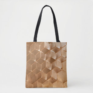 Brown honeycomb panel tote bag