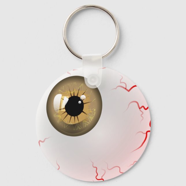 Brown Horror Eyeball Key Ring (Front)