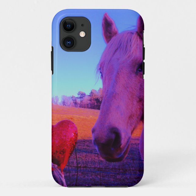 Brown Horse and Red Heart Case-Mate iPhone Case (Back)