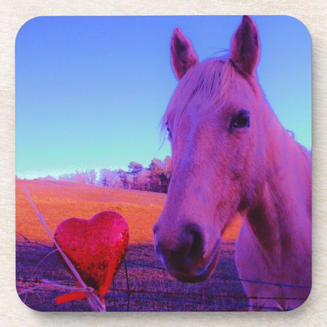Brown Horse and Red Heart Coaster (Front)