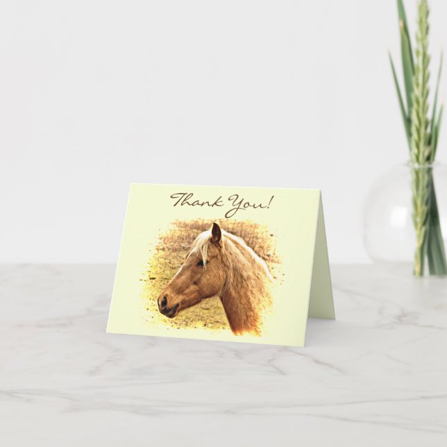 Brown Horse Animal Thank You Card (Front)