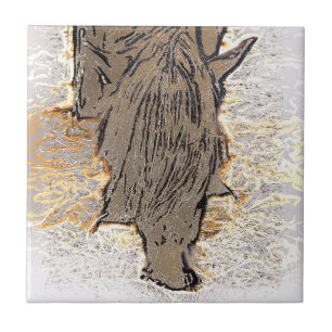 BROWN HORSE   CERAMIC TILE