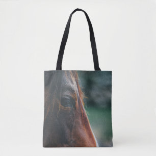 Brown Horse Close-Up Tote Bag