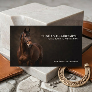 Brown Horse Equestrian Personalised Business Card