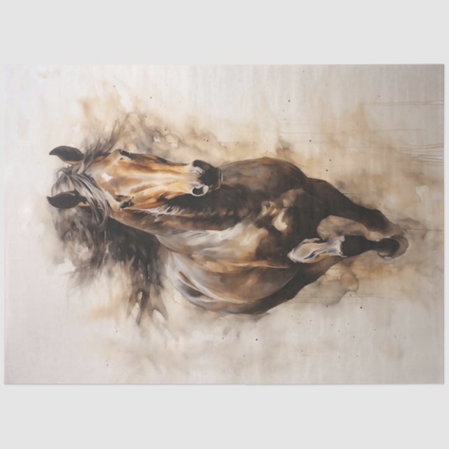 Brown Horse Galloping Tissue Paper (Front)
