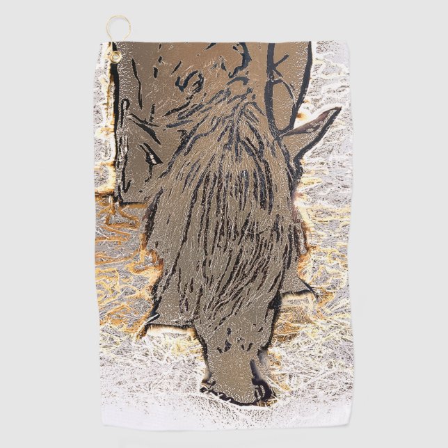 BROWN HORSE   GOLF TOWEL (Front)