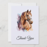 Brown Horse head Portrait in Watercolor