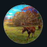 Brown Horse in a Rainbow coloured field Dartboard<br><div class="desc">Brown Horse in a Rainbow coloured field  PERSONALIZE W/ Name Add name to create a great personalised gift Photo by Sandy Closs "gifts for horse lovers ""i love horses""horse gifts""brown horse" horse, horses, "horse gifts""farm animals" ,  pony ,  ponies"horse lover""horse lovers"</div>