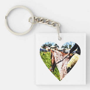 Brown Horse In Horse Show Competition, Key Ring