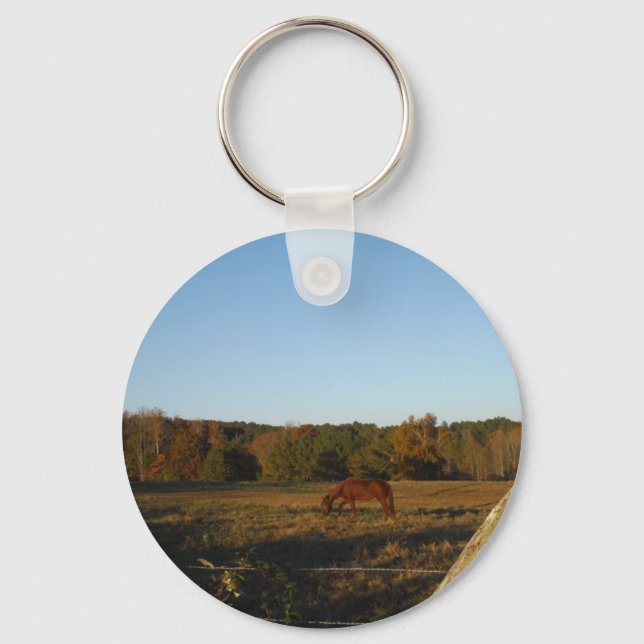 Brown horse in  the Sun Key Ring (Front)