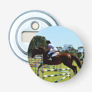 Brown Horse Jumping Hurdles, Bottle Opener