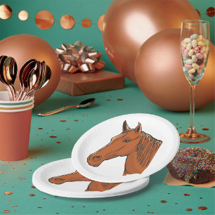 Brown Horse Paper Plate