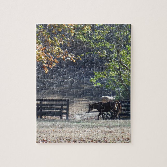Brown Horse walking through Fence Jigsaw Puzzle (Vertical)
