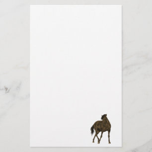 Brown Horse White Stationery Paper